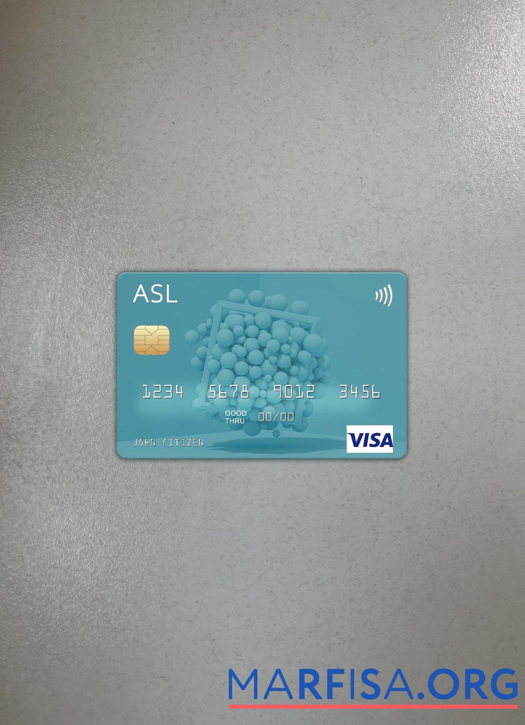 Printable Australia Australian Settlements Limited (ASL) visa card photolook front template